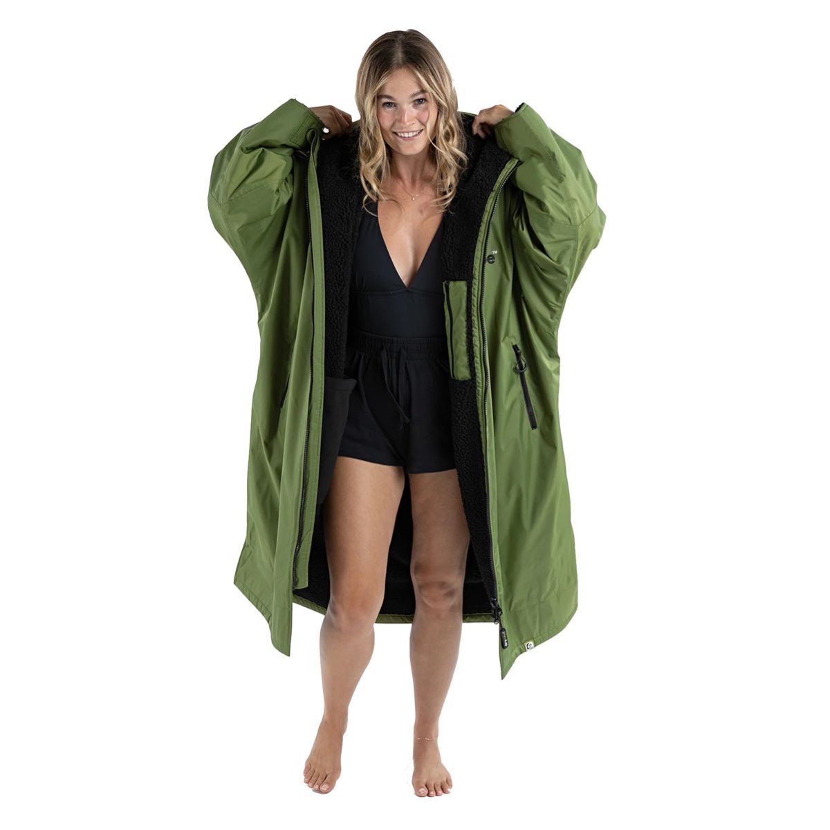 Dryrobe Advance Langarm-Ponchojacke darkgreen-black