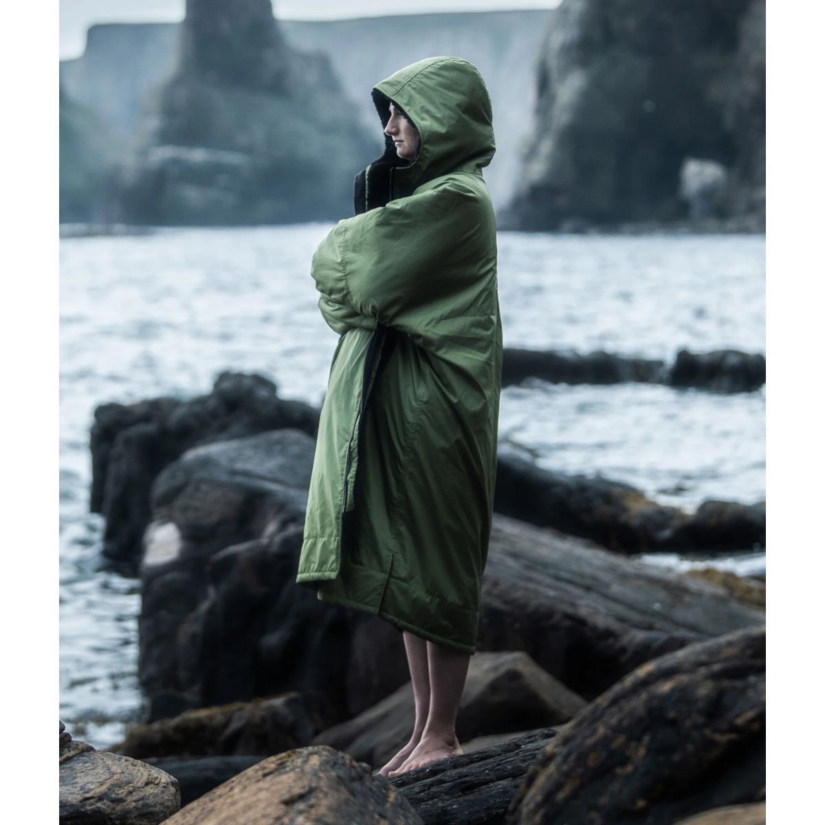 Dryrobe Advance Langarm-Ponchojacke darkgreen-black