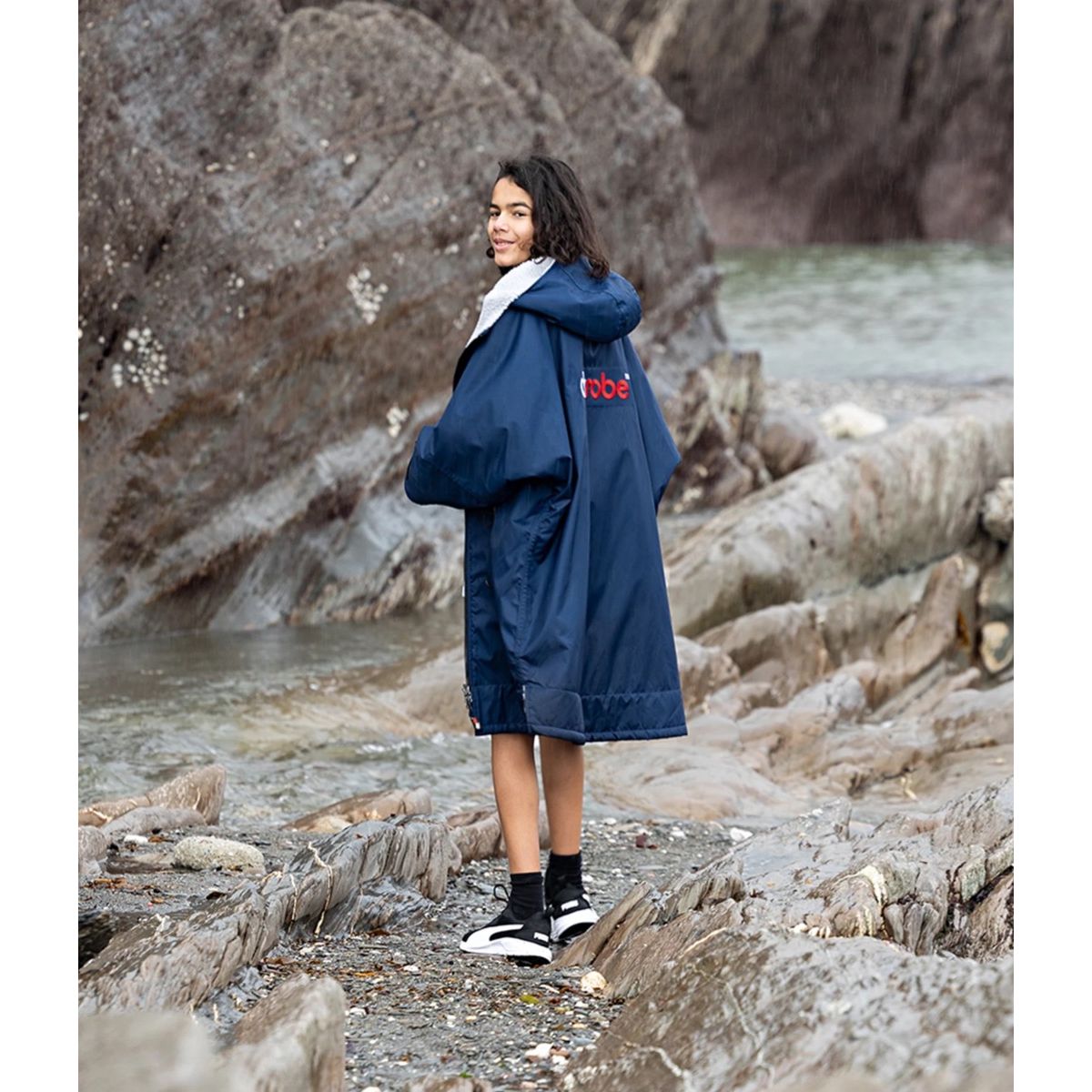 Dryrobe Advance Langarm-Ponchojacke navy-grey